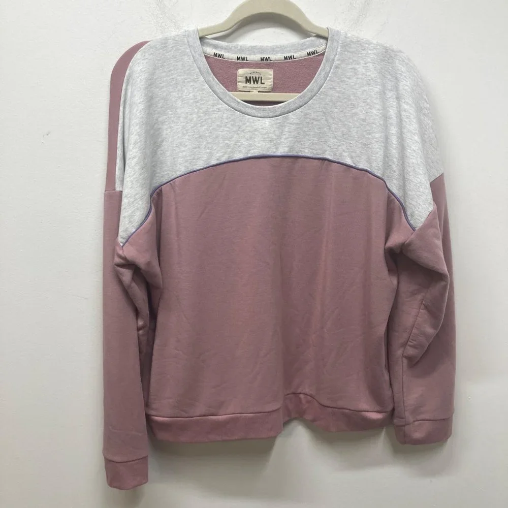 Madewell MWL Superbrushed Colorblock Easygoing Sweatshirt L